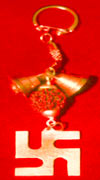 lucky charm Rudraksh - Swastik key ring